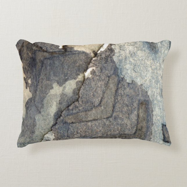 Almofada Decorativa aguarela cinza-azul 2 do fundo (Frente)