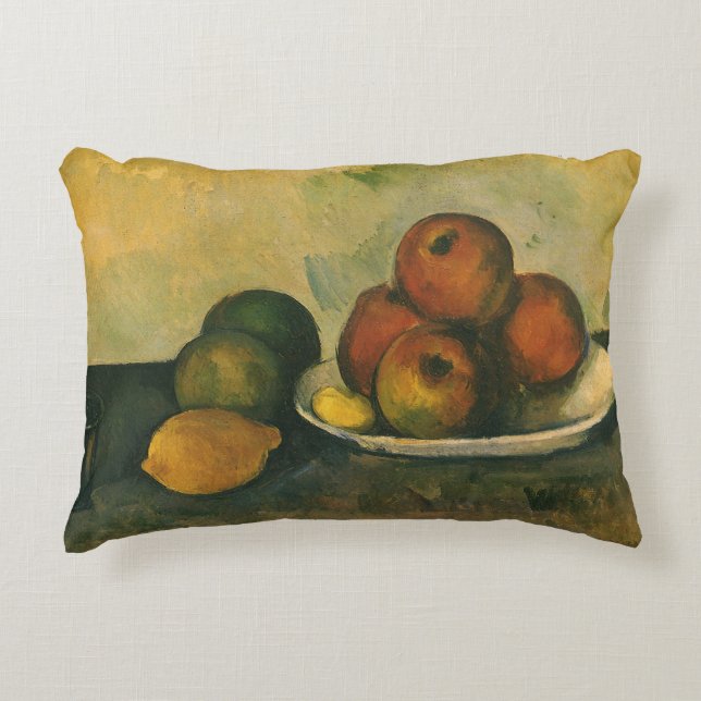 Almofada Decorativa "Ainda com as Maçãs" por Paul Cezanne (Frente)