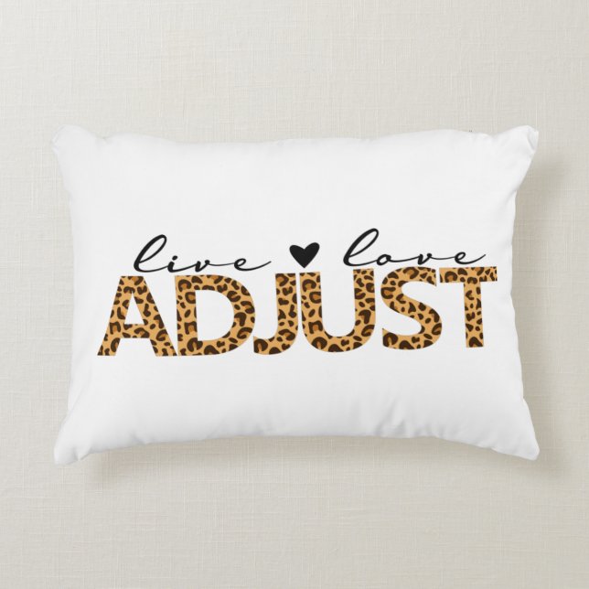 Almofada Decorativa Ajuste de amor ao vivo, travesseiro quiroprático,  (Frente)