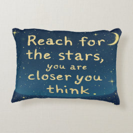 Almofada Decorativa Alcance para as estrelas - Inspiração motivacional
