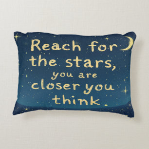 Almofada Decorativa Alcance para as estrelas - Inspiração motivacional