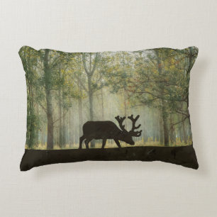 Almofada Decorativa Alces na ilustração da floresta