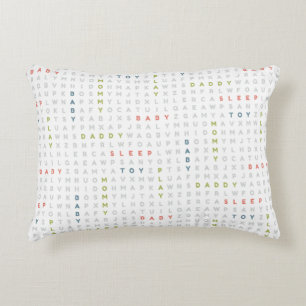 Almofada Decorativa Alfabeto de Bebê Doce ABCs Cores Modernas