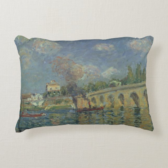 Almofada Decorativa Alfred Sisley | a ponte (Frente)