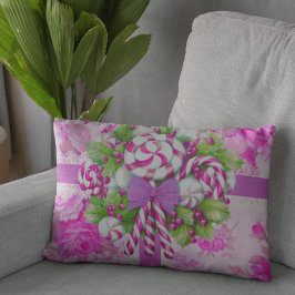 Almofada Decorativa Algodão doce, rosa e púrpura, Natal