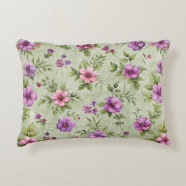 Almofada Decorativa "Almofada de Acabamento Floral Romântico – Verde S