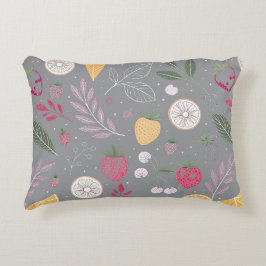 Almofada Decorativa “Almofada de Acen­to com Floral de Frutas Colorida