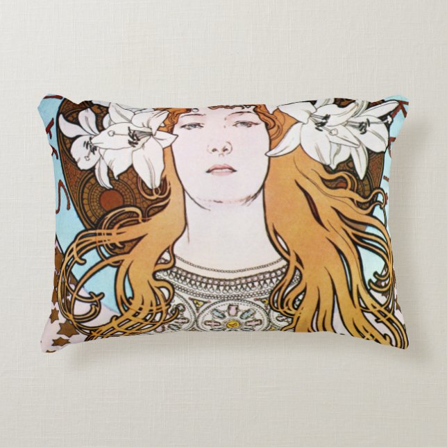 Almofada Decorativa Alphonse Mucha - Sarah Bernhardt (Frente)