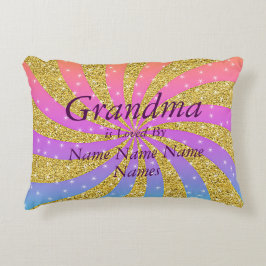 Almofada Decorativa Alterar Adição de Nomes A Avó É Amada Por - Estrel