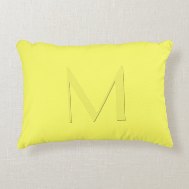 Almofada Decorativa Amarelo Suave Monograma (Frente)
