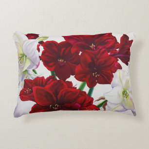 Almofada Decorativa Amaryllis vermelho e branco 2008