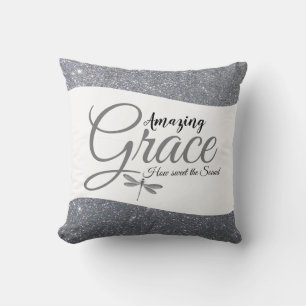 Almofada decorativa Amazing Grace brilho prateado