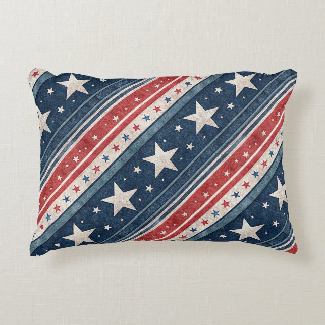 Almofada Decorativa Americana/Stars Stripes/Patriotic (Frente)