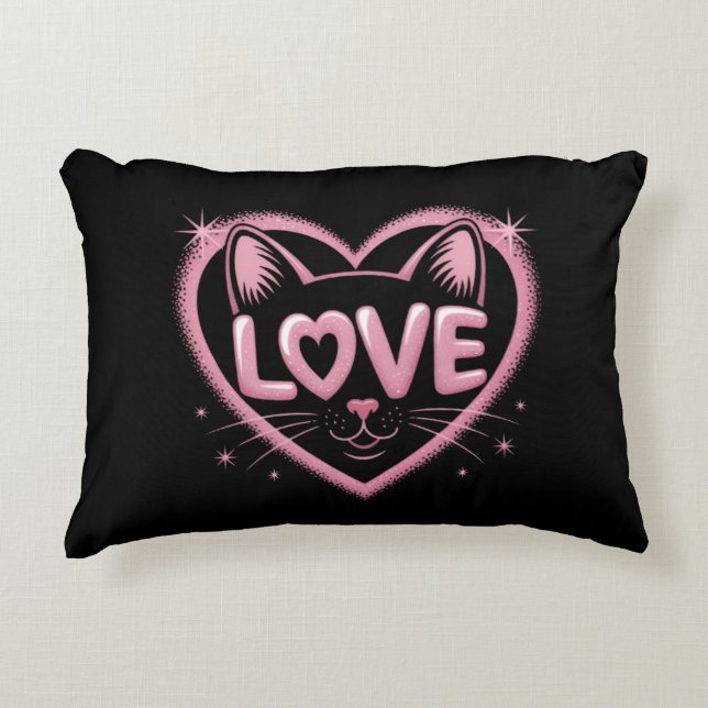 Almofada Decorativa Amor de Gato Brilhante (Frente)