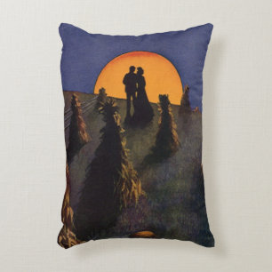 Almofada Decorativa Amor e Romance Vintage, Beijo da Lua da Colheita