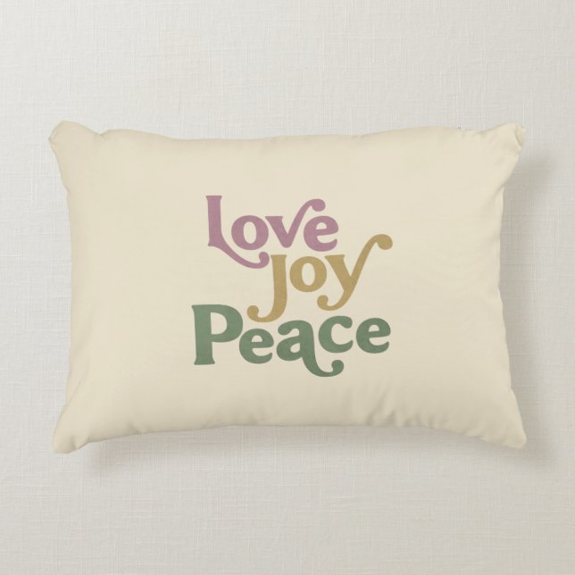 Almofada Decorativa Amor Joy Peace (Frente)