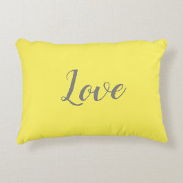 Almofada Decorativa "Amor" no Travesseiro de Destaque Amarelo Bonito