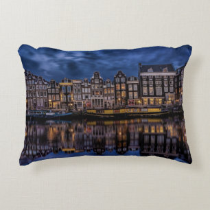 Almofada Decorativa Amsterdã com canais em Dusk
