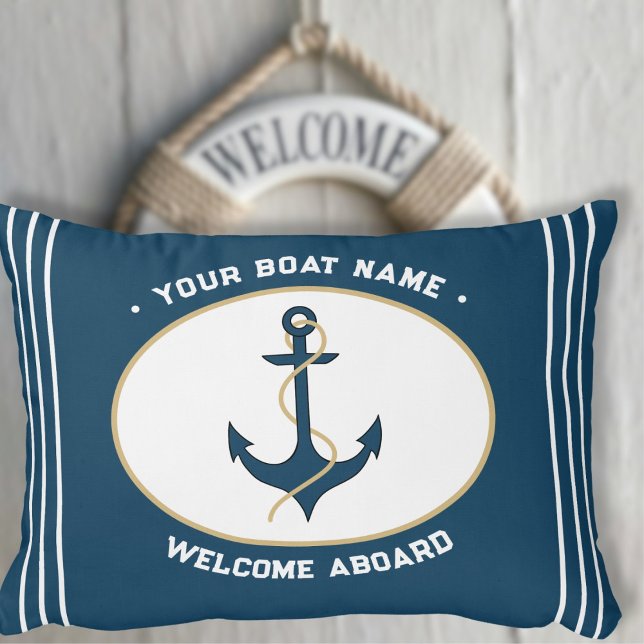 Almofada Decorativa Anchor Welcome Aboard Custom Pillow (Criador carregado)