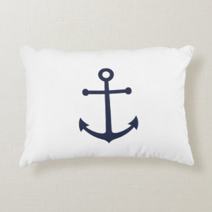 Almofada Decorativa Âncora Azul Marinho Náutico
