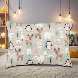 Almofada Decorativa Animais da Floresta Caprichosa de Madeira Inverno