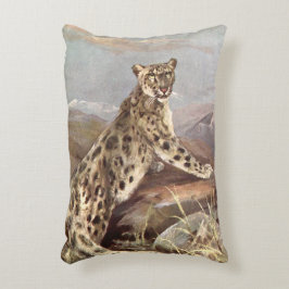 Almofada Decorativa Animais Selvagens Vintage, Leopardo da Neve por CE