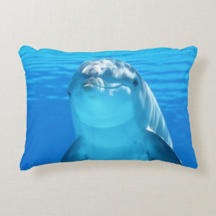 Almofada Decorativa Animal marinho do golfinho bonito no mar azul