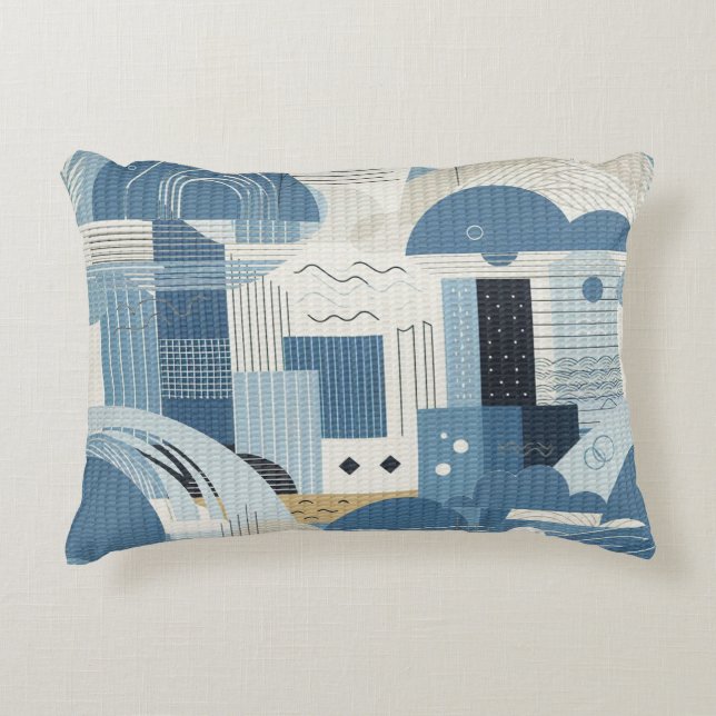 Almofada Decorativa aniversário de 21 anos Almond floresce creme azul (Frente)