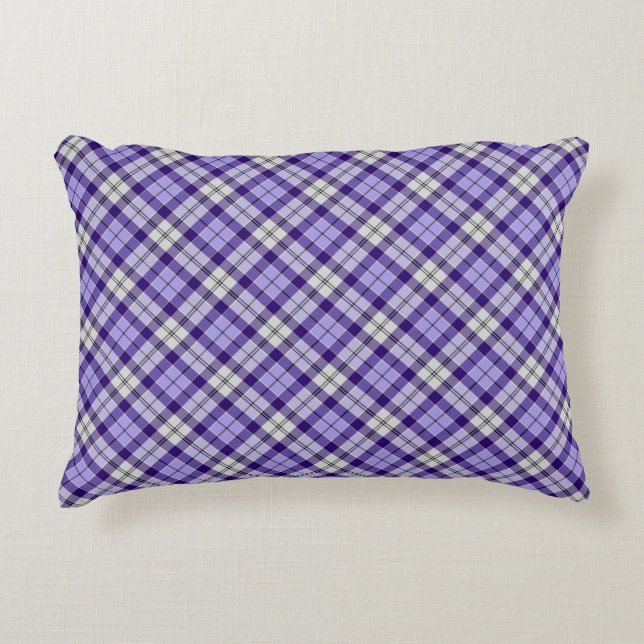 Almofada Decorativa Antigo Tartan da Xadrez roxa (Frente)