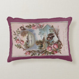 Almofada Decorativa Antigos Rosas de Aves de Natal Paisagem sazonal