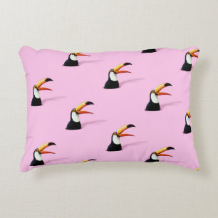 Almofada Decorativa Anúncio tucano: Paraíso Rosa Tropical