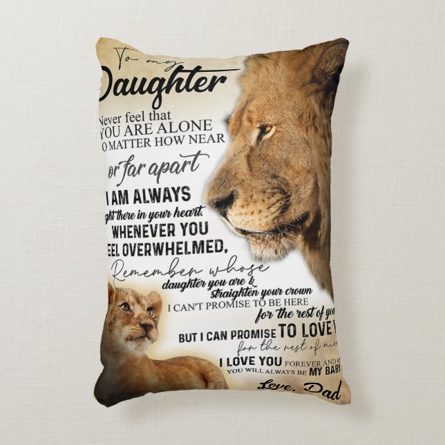 Almofada Decorativa Ao Meu Presente Da Família Leão Filha, Aniversário (Frente(Vertical))