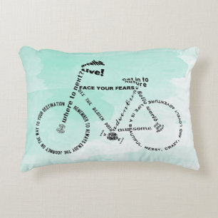 Almofada Decorativa Aprecie a bicicleta da arte da palavra da viagem