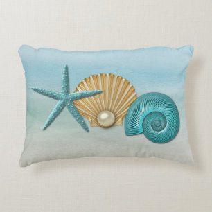 Almofada Decorativa Aqua & praia Assorted ouro dos Seashells