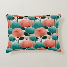 Aquarela Vintage Floral Rosa e Verde