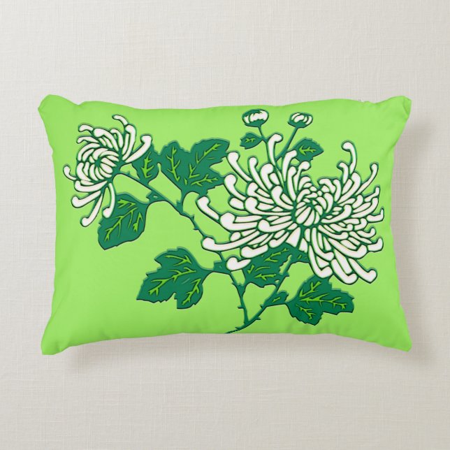 Almofada Decorativa Aranha-crisântemo chinesa - branco cremoso (Frente)