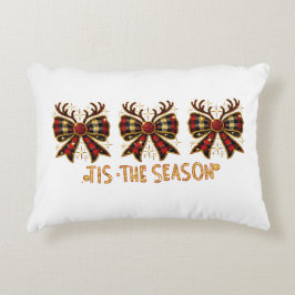 Almofada Decorativa Arcos de Natal Arcos de Xadrez Vermelho