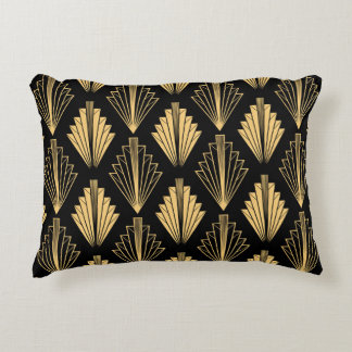 Almofada Decorativa Art Deco Black Dourado: Sem costura