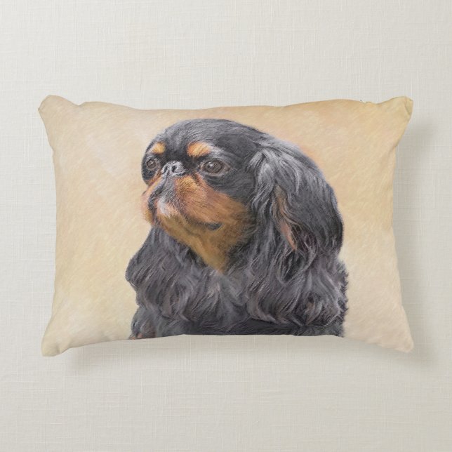 Almofada Decorativa Arte Animal Original Pintura Inglesa Toy Spaniel (Frente)