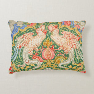 Almofada Decorativa Arte Antiga de Papagaio e Pavão de Walter Crane