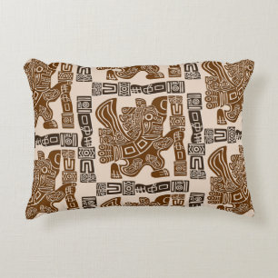 Almofada Decorativa Arte Antiga Tribal do Guerreiro de Águia Asteca