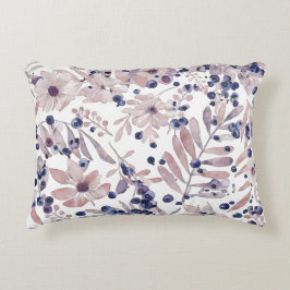 Almofada Decorativa Arte Botânica de Eucalipto Mirtilo em Aquarela Amo