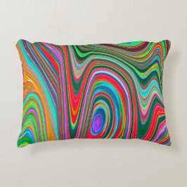 Almofada Decorativa Arte de Abstrato azul, verde e vermelho trippy