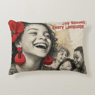 Almofada Decorativa Arte de Colagem Vintage de Crianças Rindo