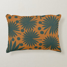Almofada Decorativa Arte de Folha de Palme da Floresta Tropical Laranj
