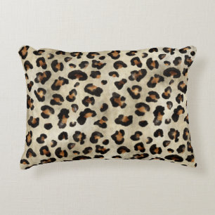 Almofada Decorativa Arte de Impressão Animal Leopardo Textura de Pelo