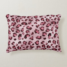 Almofada Decorativa Arte de impressão de leopardo rosa Textura de pelo