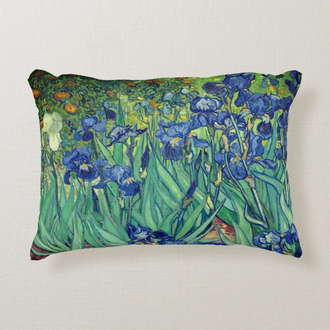 Almofada Decorativa Arte de Íris de Van Gogh (Frente)