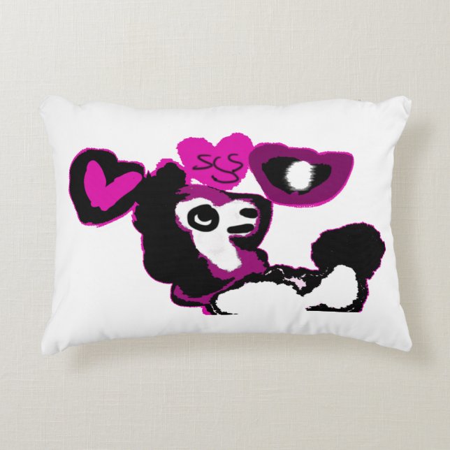Almofada Decorativa Arte de poodle roxo (Frente)