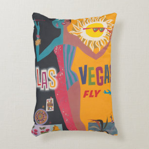 Almofada Decorativa Arte de pôster de viagem de jogo de Las Vegas vint